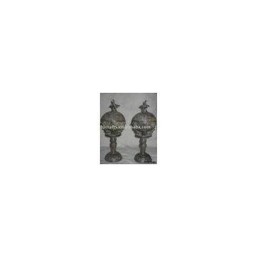 Vintage Bronze Birds Bell and Dorje Pair