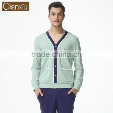 Chinese Products Wholesale Qianxiu Low Price V-neck Knitted Men Pajamas