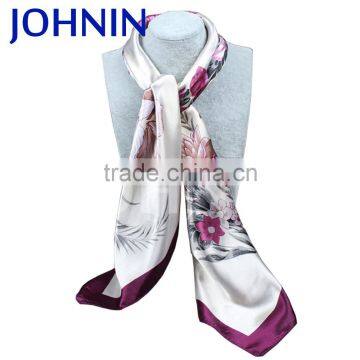 High Quality Digital Printing Lady's Fashionable Square Satin Hijab Scarf
