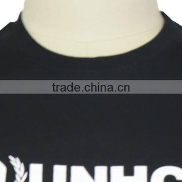 Silk Screen Printing Short Sleeve Black Scoop Neck T Shirt For Men photo-5