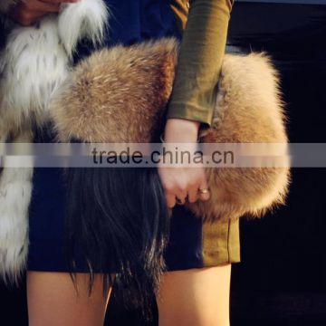 YR737 Street Fashion real Raccon Fur Handbag Raccoon Fur clutch bag Customize Factory direct sale