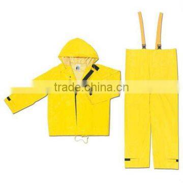 Yellow PVC / Polyester Flame Resistant Rain Suit