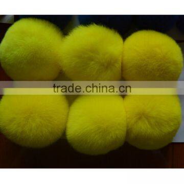 SJ748-01 2016 New Design Pom Pom Fur Balls Genuine 8cm Real Rabbit Colorful Fur Ball Pom photo-4