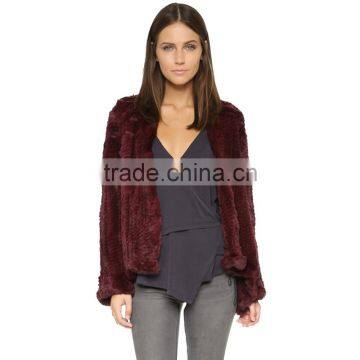 SJ412-01 Rigtige Furs 2016 Fashion Kvinder Rabbit Fur Jacket