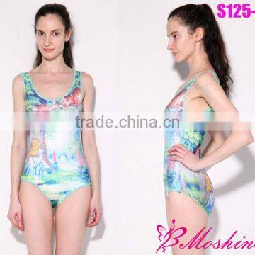 Womens SEXY Cheshire Cat Nana Suit Bottom Swimsuit One Piece Digital Print Backless Wetsuit