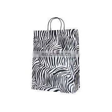 wholesale zebra print kraft paper shopping bag