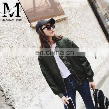 2016 Women Hooded Winter Military Raccoon Fur Hooded Bomber Jacket With Fur Lining photo-6