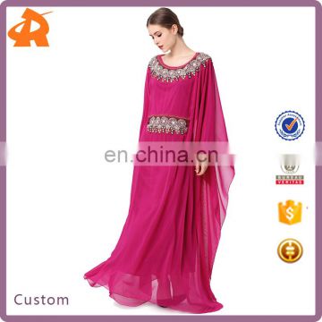 New Design Muslim Dress for Women Islamic Abaya Clothing Embroidery Long Sleeve Dress Dubai Moroccan Kaftan Caftan Dress