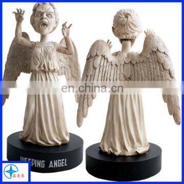 fallen boy angel figurines, vicious angel statues, white resin angel