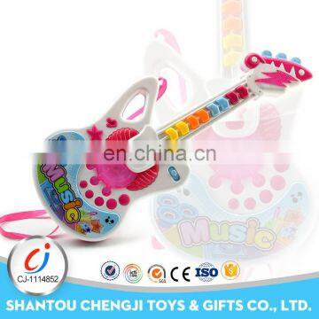 Children musical instrument cartoon pink toy bass guitar