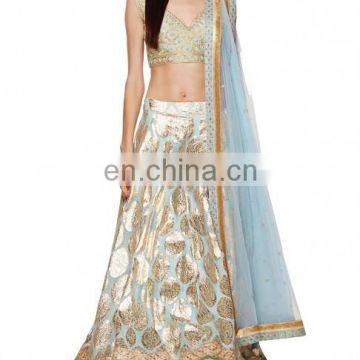 Powder Blue Lengha with Dori Work