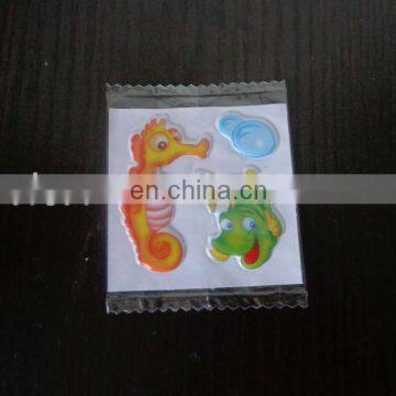 Fashion design promotional colorful lovely cartoon beautiful puffy stickers