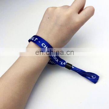 One-time Use Custom Slide Lock Fabric Festival Polyester Wristband for Events China photo-5