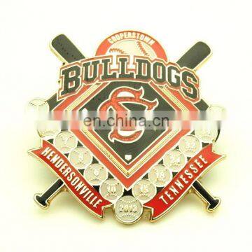 Factory Price SPORTS BASEBALL SOFT ENAMEL GLITTER GOLD LAPEL PIN