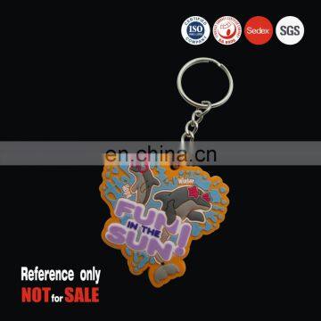 Custom design cartoon dolphin 3D soft PVC keychain