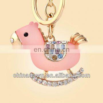 Fashion Luxury Diamond Keychains Small Rocking Horse Shaped Keychain CD-KD025