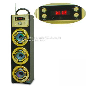 Portable Wooden Wireless Bluetooth Speaker Outdoors Microphone Karaoke Speaker photo-3