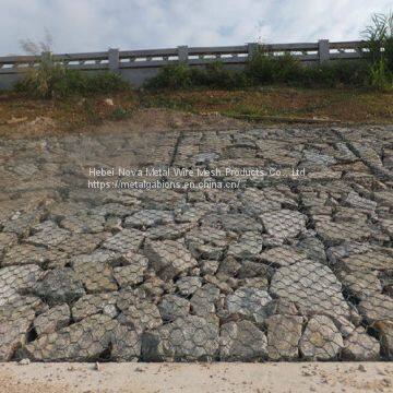 Erosion Control Reno Gabion Mattress / Woven Mesh Gabions Pvc Coated