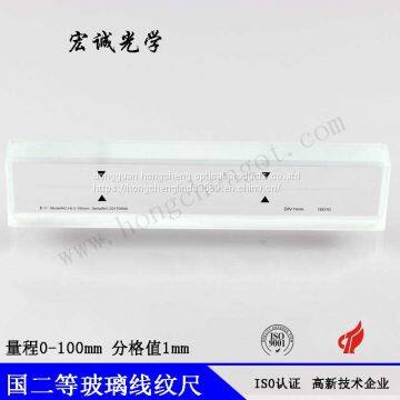 0-100mm national grade  optical standard glass scale glass ruler measuring ruler standard glass ruler glass scale  micrometer can customized