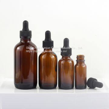 Latest New Design Round Amber Cosmetic Boston Glass Dropper Bottle