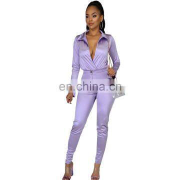 Fall Women Clothing Rompers Bodysuit Top and Trouser 2 Piece Sexy Club Outfits Two Piece Set photo-3