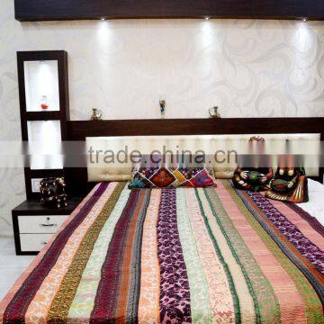 Handmade Bohemian Quilt Throw Cotton Kantha Work Bedspread Home Decorative Indian Bedding Handstiched Kantha Work Bed Cover