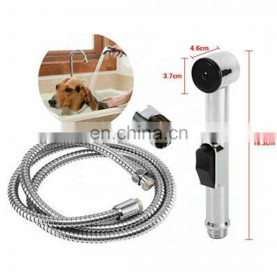 Hand Held Bidet Sprayer Kit for Toilet, Bidet Shattaf Premium Brushed Stainless Steel with Spray Holder and Hose