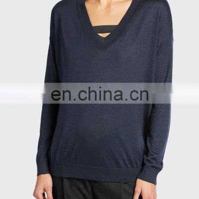 Женская летняя тонкая вязаная свитерка из шелка и cashmere с длинными рукавами photo-2