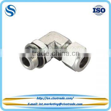 Double ferrule compression tube fitting, BSPP/SAE/ORB male 90 45 elbow adjustable fitting for imperail tubes, elbow pipe fitting