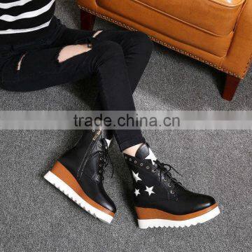 New Fashion Girl Double-deck Outsole Laced Sport Shoes From Directly Factory With Side Zipper photo-5