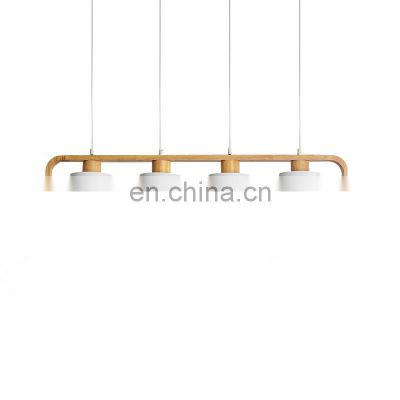 Nordic Pendant Light Fixture Metal Wood Restaurant Clear Hanging Light Kitchen Bar Light Chandelier