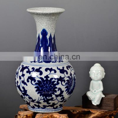 Traditional Chinese Ceramic Blue And White Porcelain Flower Vase