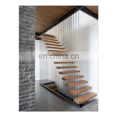 Stable Vertical Wire Railing Stainless Steel Cable stair floating staircase for homes