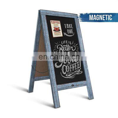 Freestanding Wooden Menu Display Sign 40*20inch Sturdy Sandwich Board A Frame Restaurant Message Board