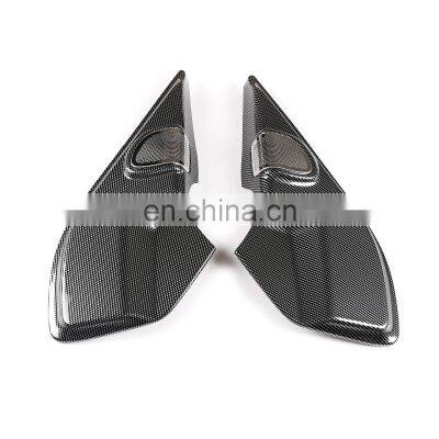 For Land Rover Defender 110 2020 2021 All Inclusive Car ABS A-pillar Horn Cover Trim Carbon Fiber Pattern 2-Piece Set