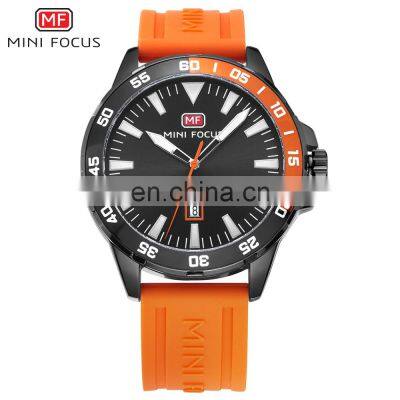 MINI FOCUS MF0020G Cool Fashion Big Display Rubber Band Analog Calendar Men Sports Casual Quartz Watches