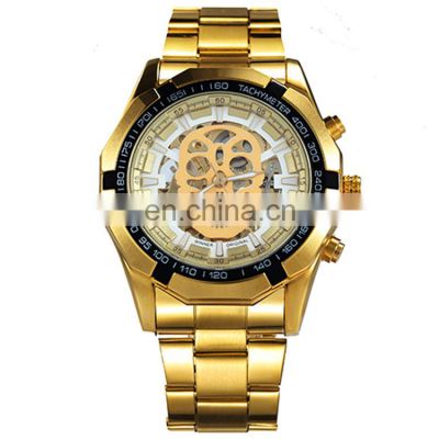 Luxury Oem Product WINNER 340 Men Automatic Mechanical Skull Analog Display Hand Watch