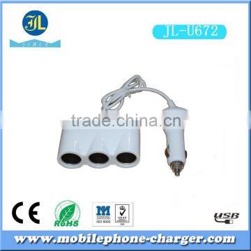 Rapid 3 Ways Car Cigarette Lighter Socket Cigarette Car Charger With Additional 2 USB Output photo-4