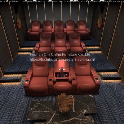 3 Seater theater VIP functional sofa set leather electric recliner sofa reclining seating home theater sofa