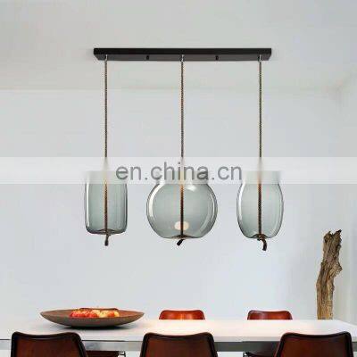 Vintage Pendant Lamp American Amber Glass Ceiling Lighting for Home Decor Modern Style Chandelier