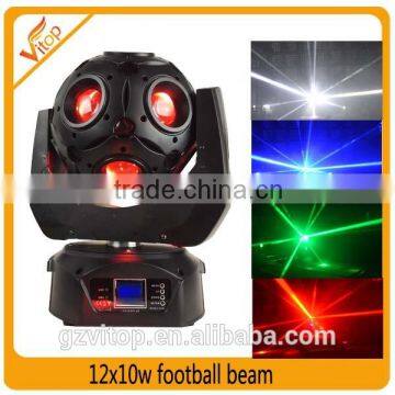 Disco magic ball 12pcs 10watts 4in1 led foot ball moving head beam light