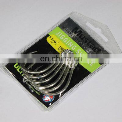 MUSTAD High Carbon Steel 10881NP Barbed Hook Fishing Bait Fish Hooks High Efficiency Barbed Saltwater Jigging Fishing Hooks