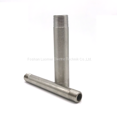 Stainless Steel Pipe Fittings Double Hose Connector Threaded Nipple photo-2