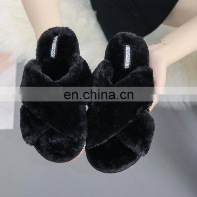 2020 Winter Furry Muffin Thick Bottom Slide Ladies Women's Sandals for Women and Ladies photo-2