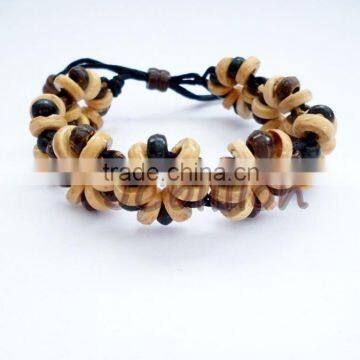 Handmade Bracelet ( Coconut Shell Beads ) Men Women ( Adjustable )