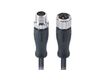 M12 L-Code Cable Cordset and M12 L-Code Panel Connectors