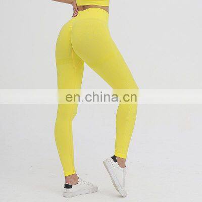 New Fashion Tik Tok Seamless Yoga Leggings Scrunch Booty Solid Color Gym Sports Clothes Women Bodybuilding Wear Yoga Pants