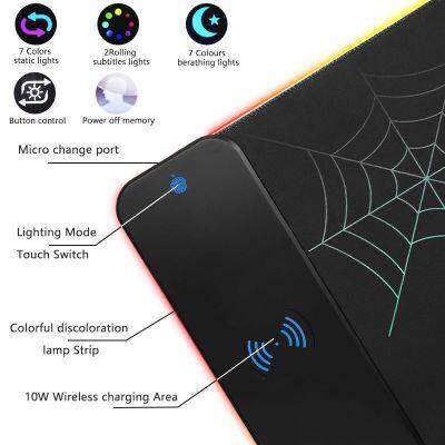 Custom Logo Gaming 14 Color Mousepad Mouse Pad With Wireless Mobile Charger 800*300mm photo-3