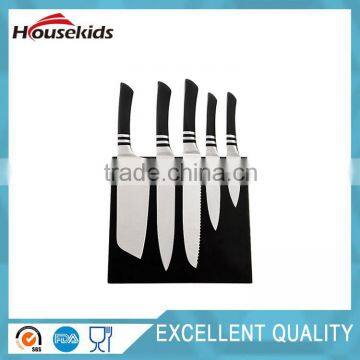 5pieces Stainless steel knife sets with magnetic wooden block