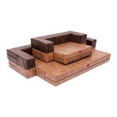 Wood-grain Style Foldable Sofa Bed photo-3